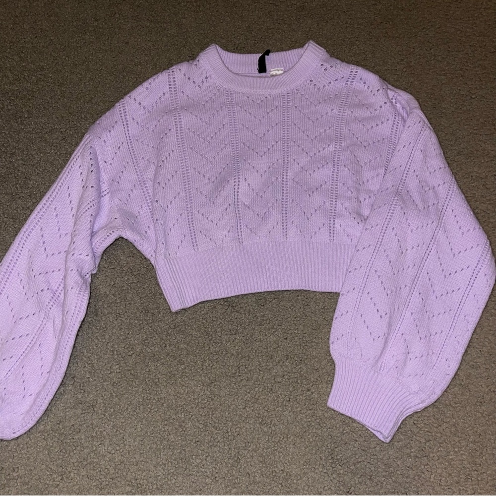 pastel purple crop sweater
